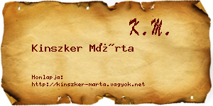 Kinszker Márta névjegykártya